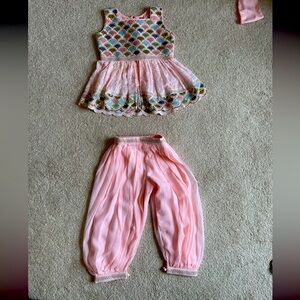 Indian Palazzo Pant Set for Toddler Girls in Pink